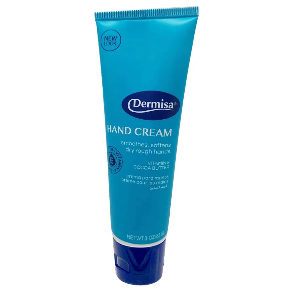 Dermisa Hand Cream with Cocoa Butter, Vitamin E & Collagen | Fast-Absorbing Moisturizer for Dry, Rough Hands - 3 Oz - main product image