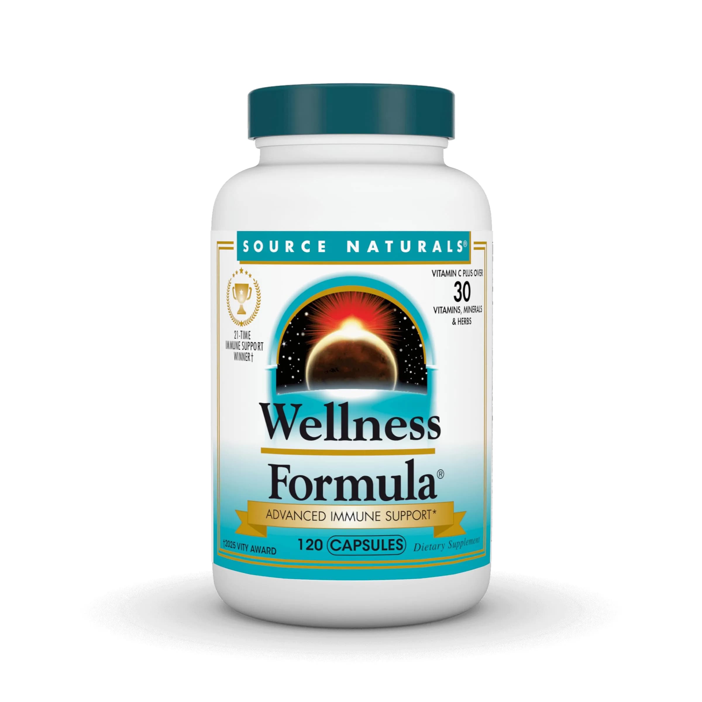 Source Naturals Wellness Formula, 120 Capsules | Advanced Immune Support with Herbs & Vitamins