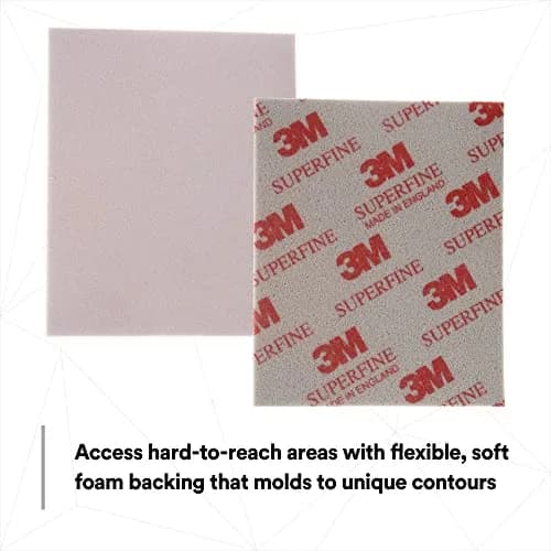 3M Softback Sanding Sponge 02602 4 1/2 x 5 1/2 in | Superfine Grit, Fast Cutting, Waterproof for Precision Hand Sanding thumbnail 4