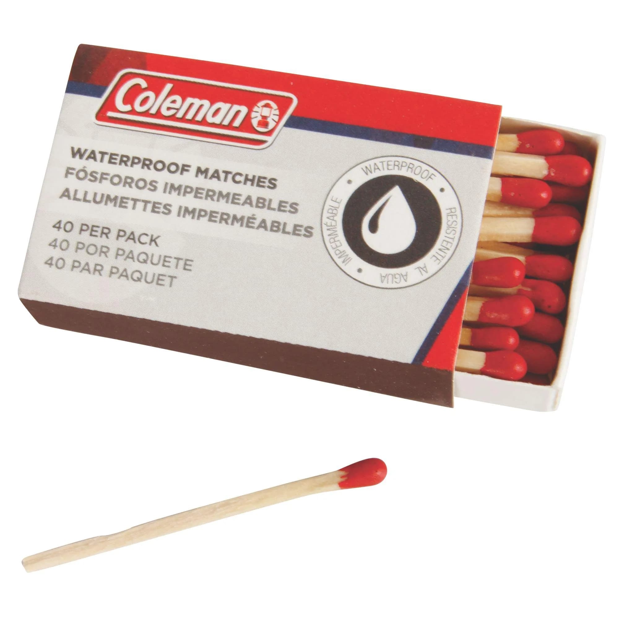 Coleman Waterproof Matches 4 Pack | Extra-Large Match Heads, Waterproof Strike Surface (2.2" x 1.4" x 0.8")