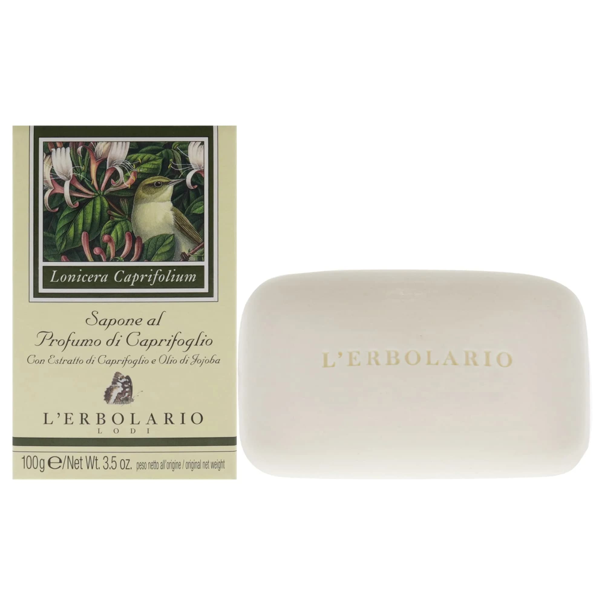 L'Erbolario Perfumed Bar Soap Honeysuckle 7 oz (200g) | Gentle Daily Cleansing for All Skin Types — Honeysuckle Scent