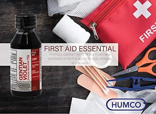 Humco Gentian Violet Topical Solution 1% Liquid 2 Fl Oz (59 ml) | Antiseptic for Minor Cuts & Fungal Infections thumbnail 3