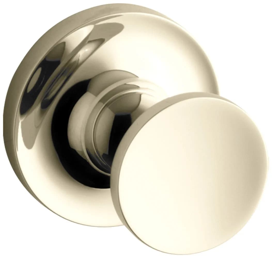 Kohler Purist Robe Hook Polished Chrome | Solid Brass Construction for Durability and Reliability — Vibrant French Gold
