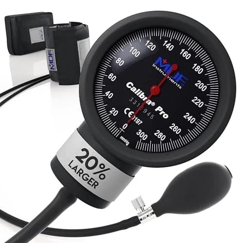 MDF Instruments Calibra Pro Aneroid Sphygmomanometer - Extra Large Gauge, Onyx Arm Band, 0.96 lb (0.44 kg) | Professional Manual BP Monitor thumbnail 1