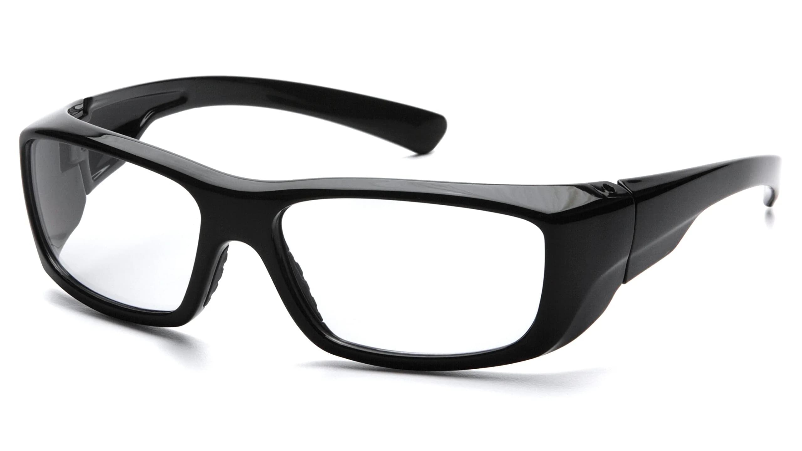 Pyramex Clear Reader Safety Glasses with Black Frame, +2.0 Diopters, 6.25" Width | Impact Resistant Polycarbonate Lenses — Clear Reader Lens 2.0 Diopters/ Black Frame