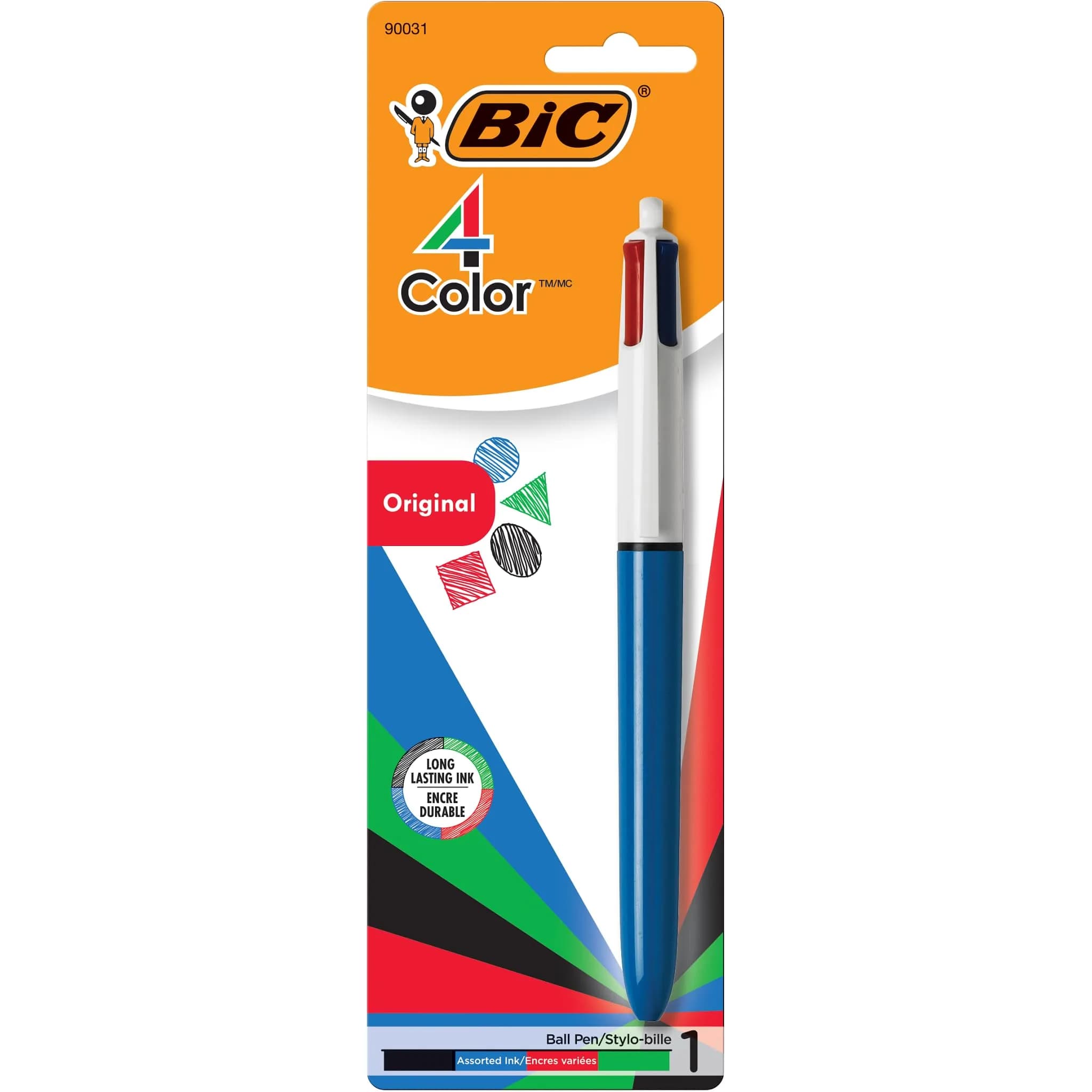 BIC 4-Color Retractable Ballpoint Pen, Medium Point, 1.0 mm, 2-Pack | Smooth Ink Flow for Students & Office — Black, Blue, Green, Red Ink