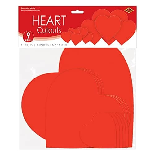 Beistle Printed Heart Cutouts 9-Pack | Valentine's Day & Wedding Decor thumbnail 5