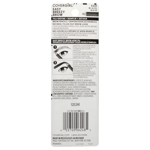 COVERGIRL Easy Breezy Brow Fill + Define Brow Pencil, 2 Pack | Long-Lasting, Deeply Pigmented, Blendable, Cruelty-Free thumbnail 2