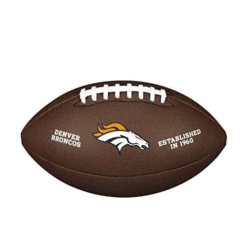 Wilson NFL Denver Broncos Official Size Composite Leather Football | 1 lb (0.45 kg) thumbnail 1