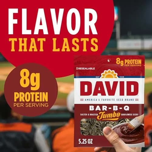David Roasted & Salted Bar-B-Q Jumbo Sunflower Seeds 5.25 oz | Crunchy, flavorful snack for India thumbnail 2