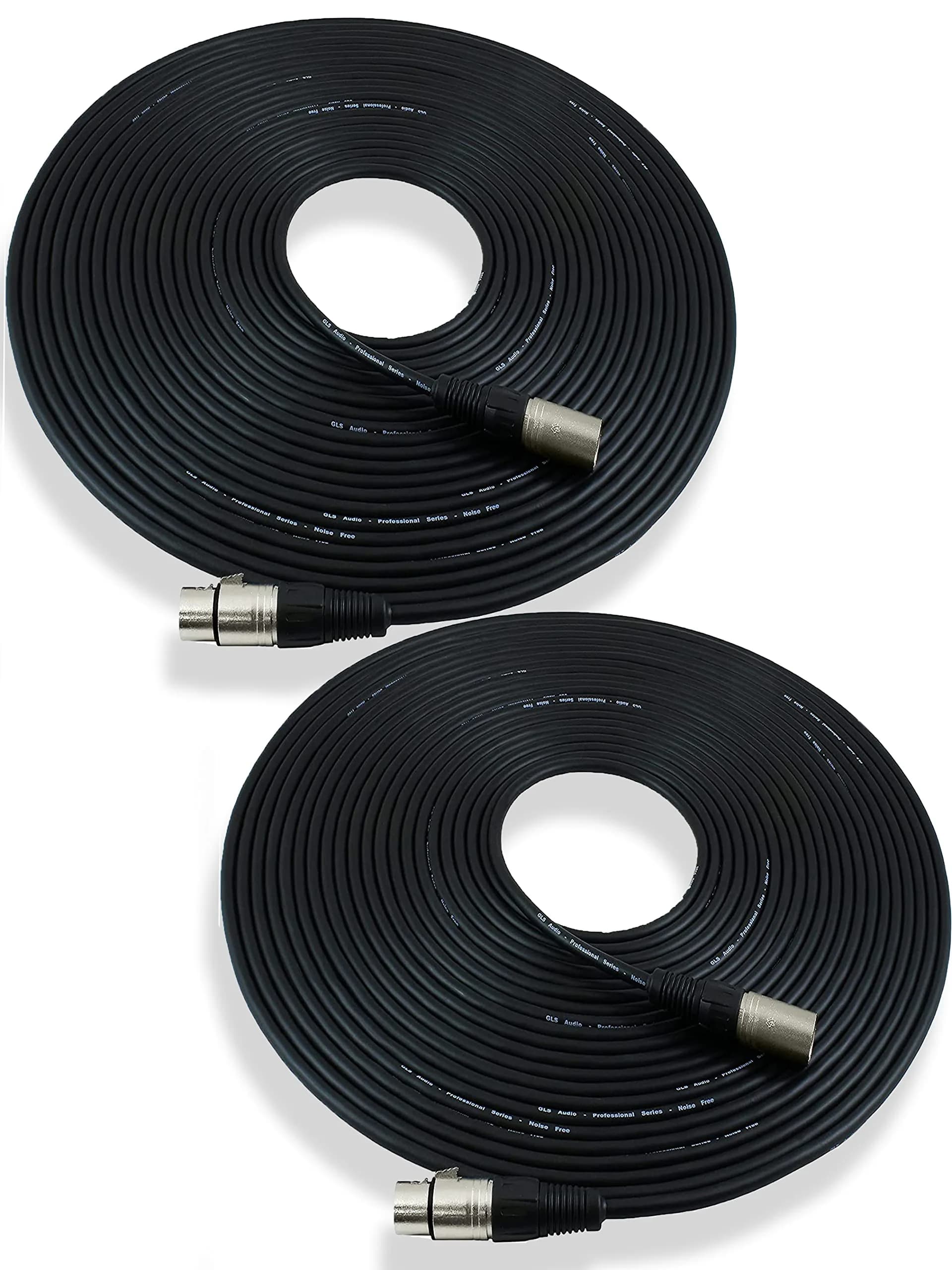 GLS Audio Mic Cable Patch Cord 50 ft | Heavy-Duty 2 Pack, Male to Female XLR for Stage & Studio - main product image