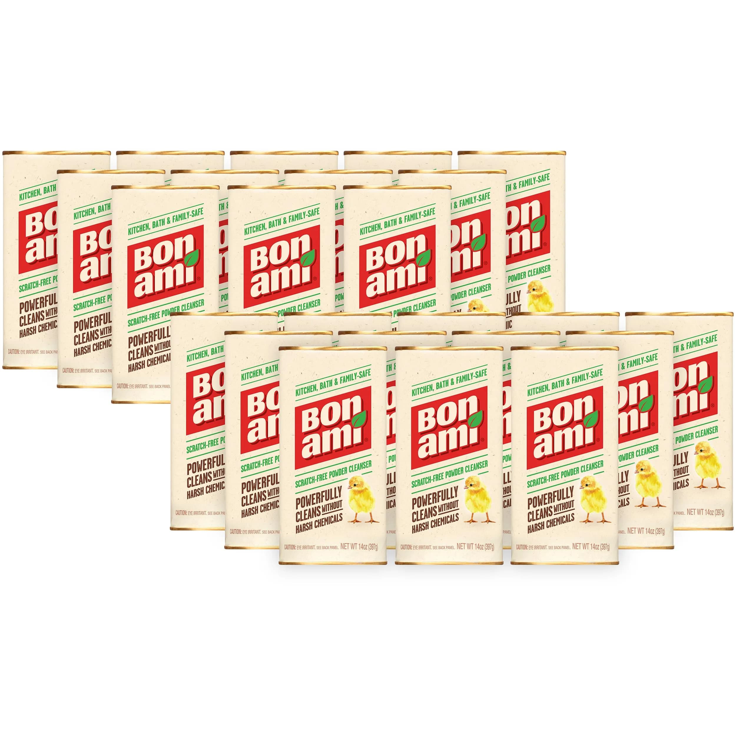 BON AMI Powder Cleanser for Kitchens & Bathrooms 24 Count (Pack of 1) | Hypoallergenic Multi-Surface Cleaner