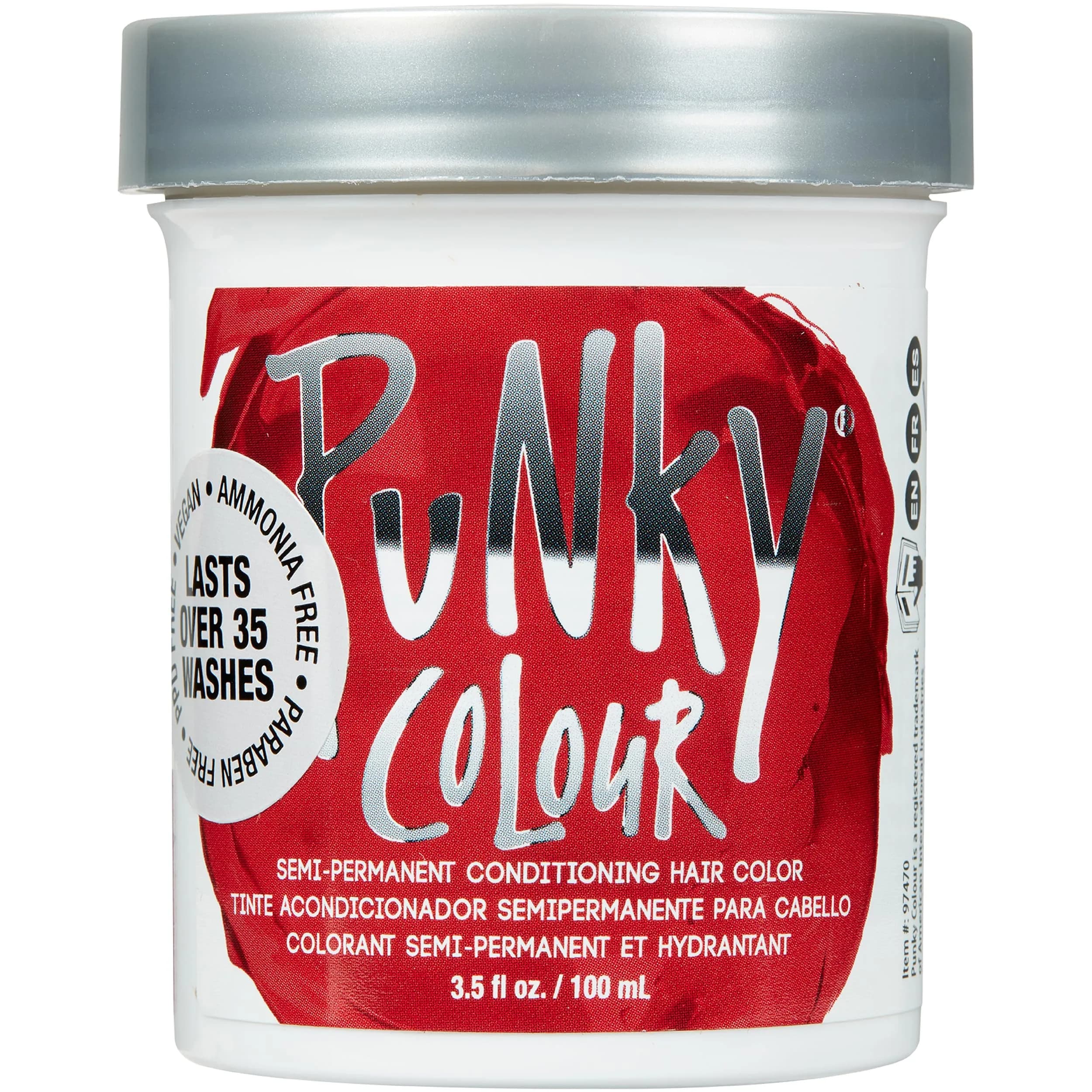 Punky Atlantic Blue Semi Permanent Hair Color 103ml (3.5 fl oz) | Vegan & Cruelty-Free Conditioning Hair Dye — Vermillion Red