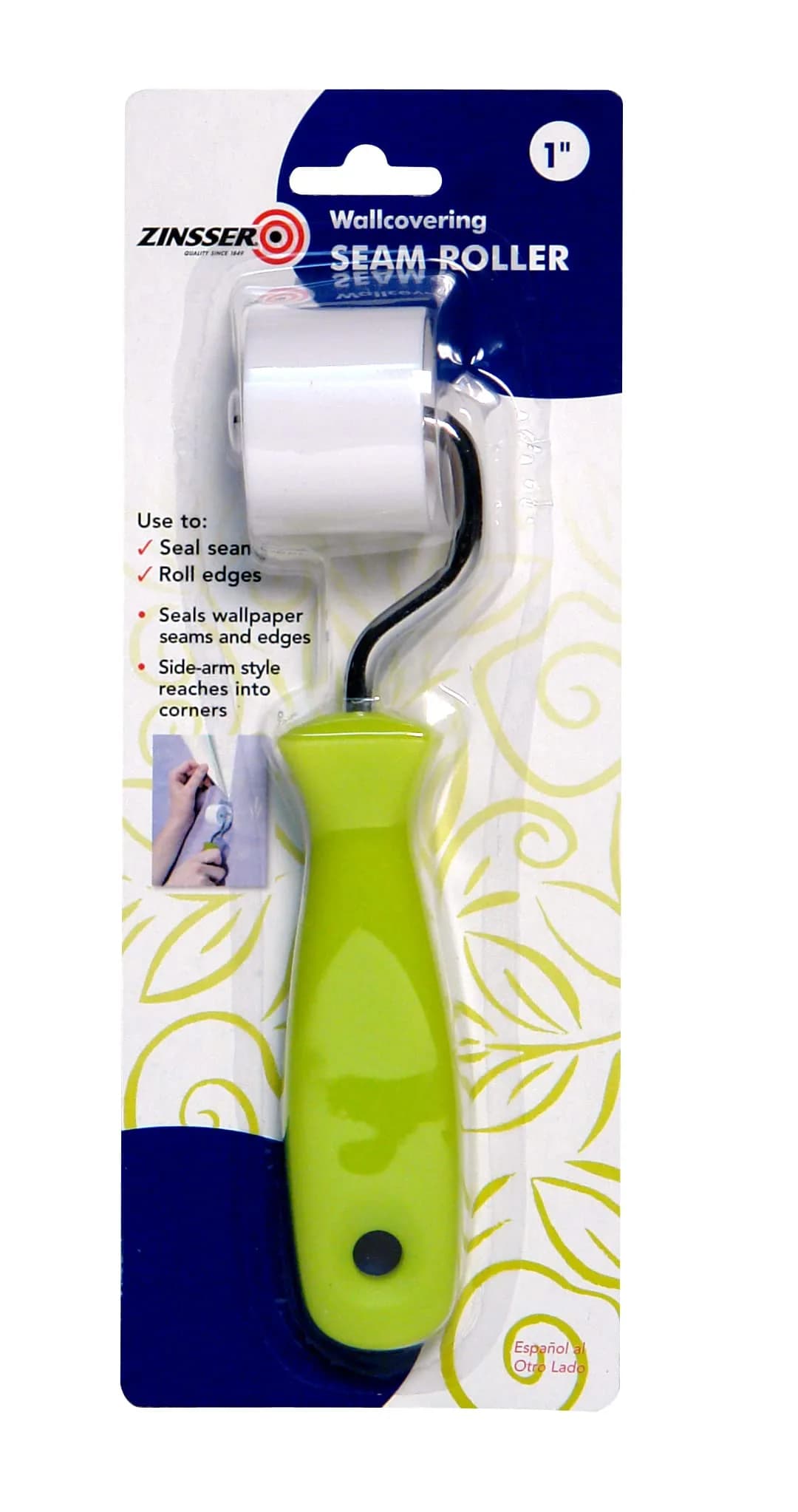 Zinsser 98005 Wallpaper 1" Seam Roller | Strong Wear-Resistant, China-Made, 2" x 4" - main product image