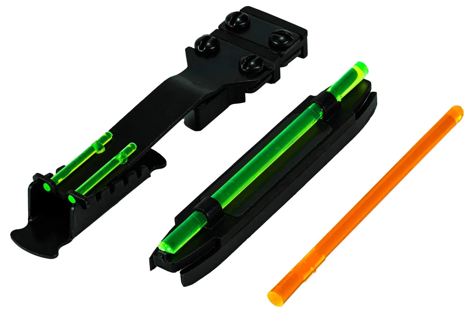 HIVIZ Combo Pack, Front and Rear Sights (Fits Shotguns with Vent Ribs 11/64"- 17/64") | Green & Orange LitePipes for Hunting — C300-1