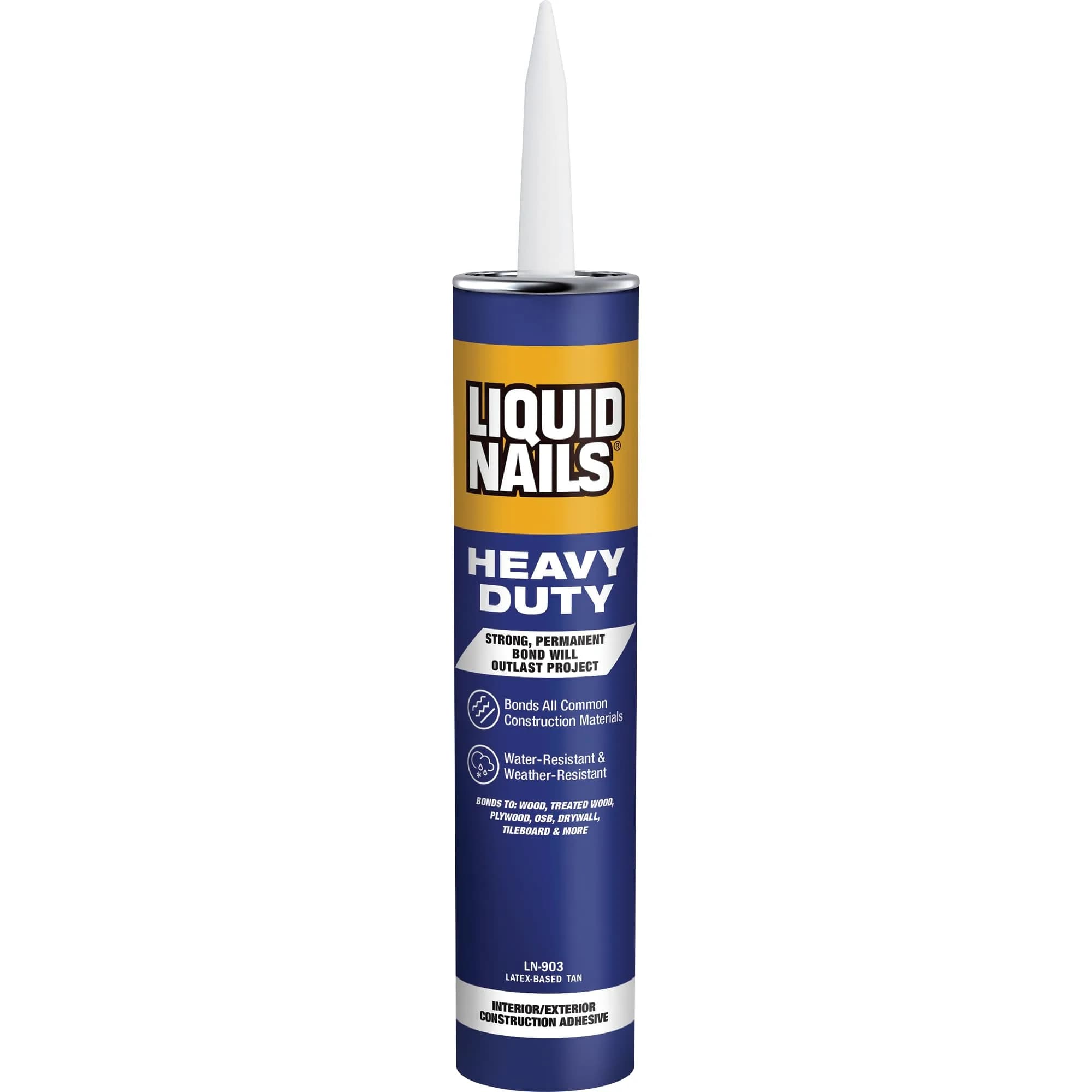 Liquid Nails LN-907 10 oz White Heavy Duty Construction Adhesive | Extreme All-Weather Bonding — 10 oz