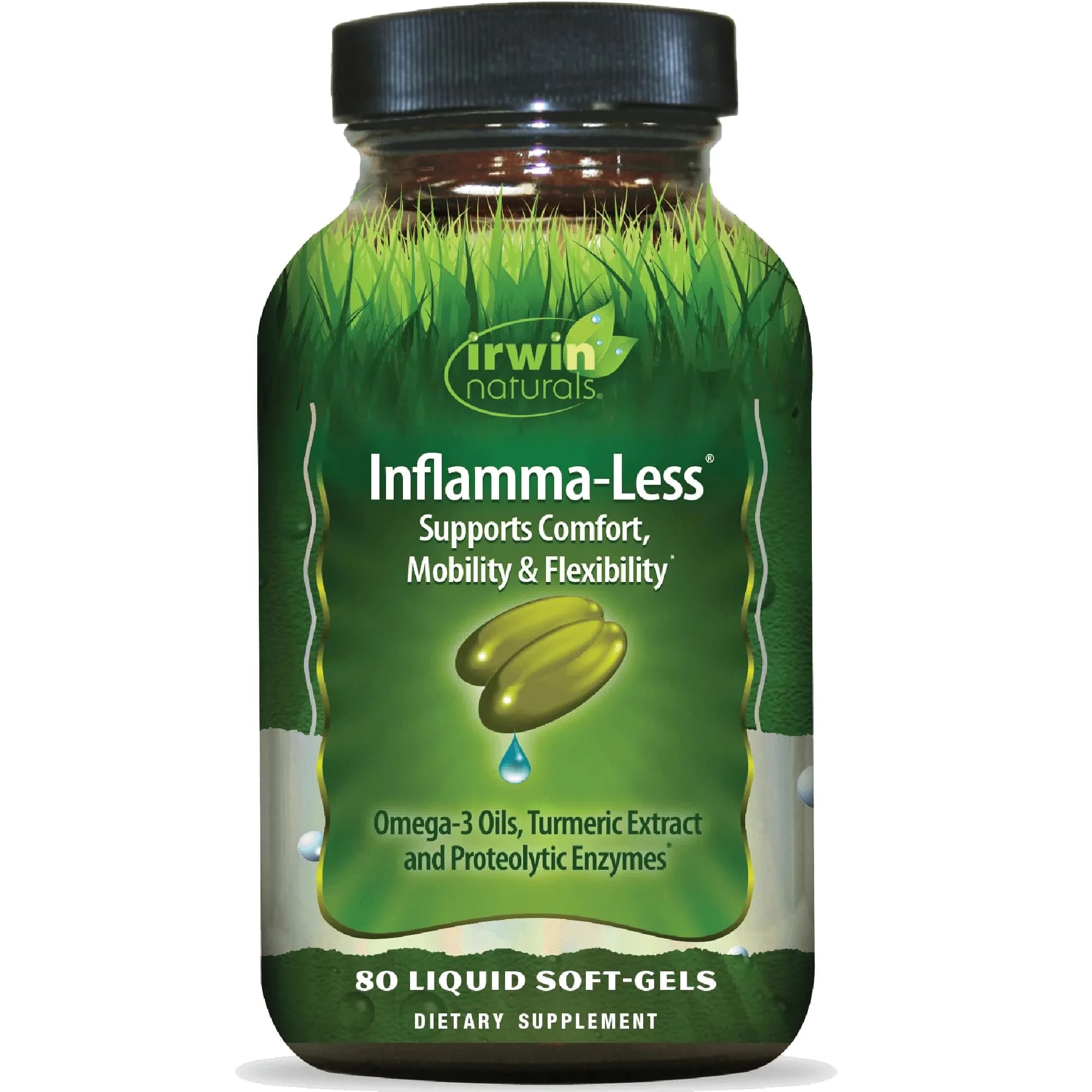 Irwin Naturals Inflamma-Less | Joint Support Liquid Softgels for Men & Women | 80 Count - main product image