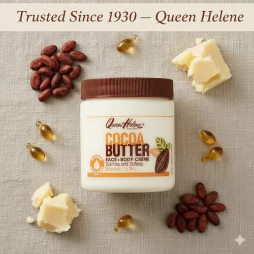 Queen Helene Cocoa Butter Face & Body Cream – Extra Rich Moisturizer for Dry Skin | 4.8 oz Jar (Pack of 6) thumbnail 2