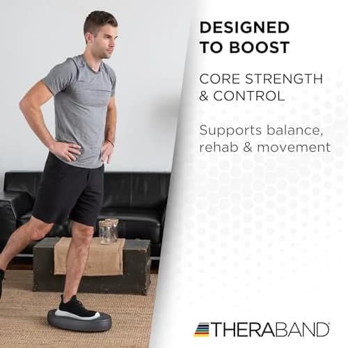 THERABAND Stability Trainer Pad, Advanced, Extra Soft Black Balance Pad | Supports Core & Balance Training thumbnail 5