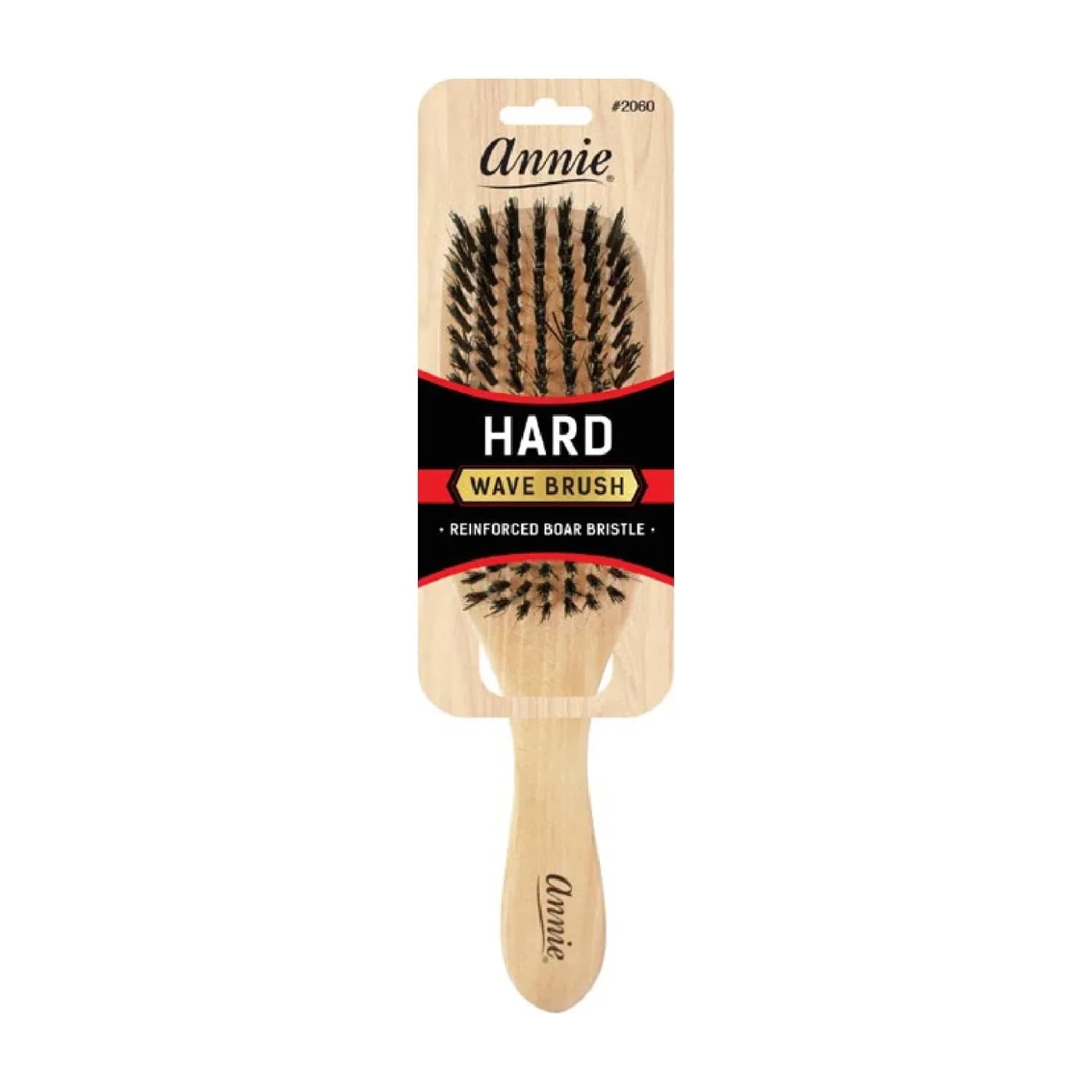 Annie Natural Boar Bristle Hard Club Brush | Reinforced Detangling Hairbrush for Wavy, Straight, Long & Short Hair | 7 Inch (Pack of 1) — Wave Brush / Hard
