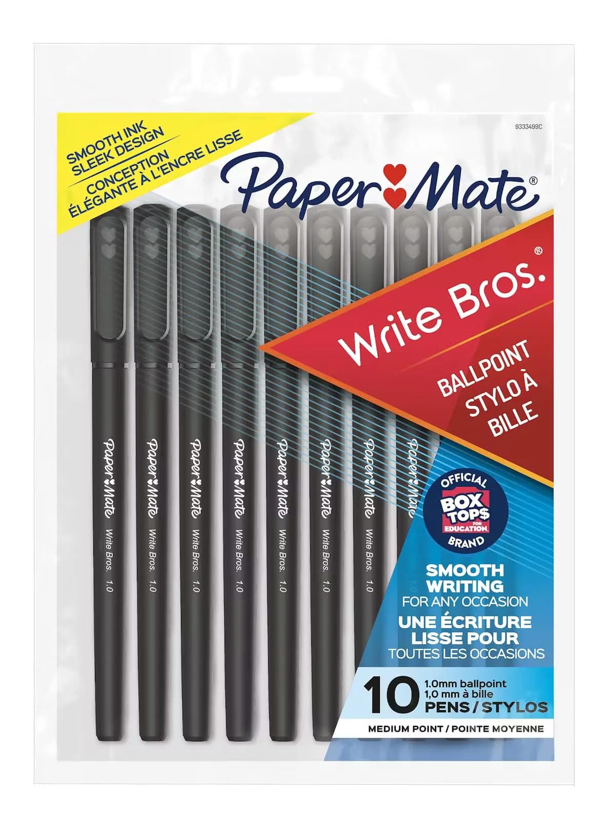 Paper Mate Write Bros Ballpoint Pens 10 Pack | Medium Point Black Ink Reliable Writing