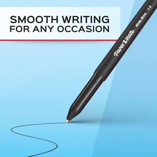 Paper Mate Write Bros Ballpoint Pens 10 Pack | Medium Point Black Ink Reliable Writing thumbnail 2