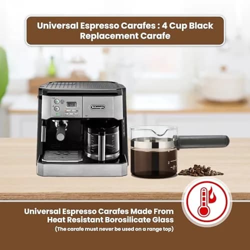 Café Brew Collection 4 Cup Universal Espresso Replacement Carafe, Borosilicate Glass (156 ml / 5.28 fl oz) thumbnail 8