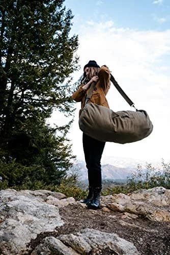 Stansport Zippered Canvas Deluxe Duffel Bag - O.D. Green 36" x 21" | Heavy-duty cotton canvas for active travel thumbnail 5