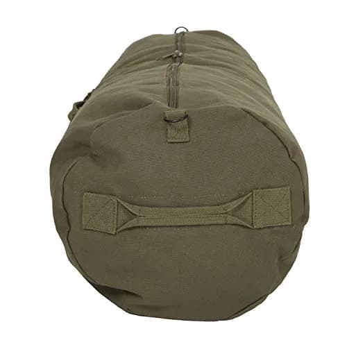 Stansport Zippered Canvas Deluxe Duffel Bag - O.D. Green 36" x 21" | Heavy-duty cotton canvas for active travel thumbnail 3