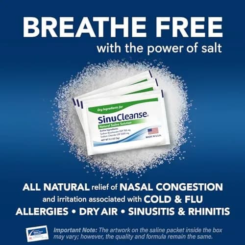 SinuCleanse Soft Tip Neti Pot Sinus Rinse System with 30 Saline Packets | All-Natural Nasal Wash for Cold, Flu, Allergy Relief thumbnail 2