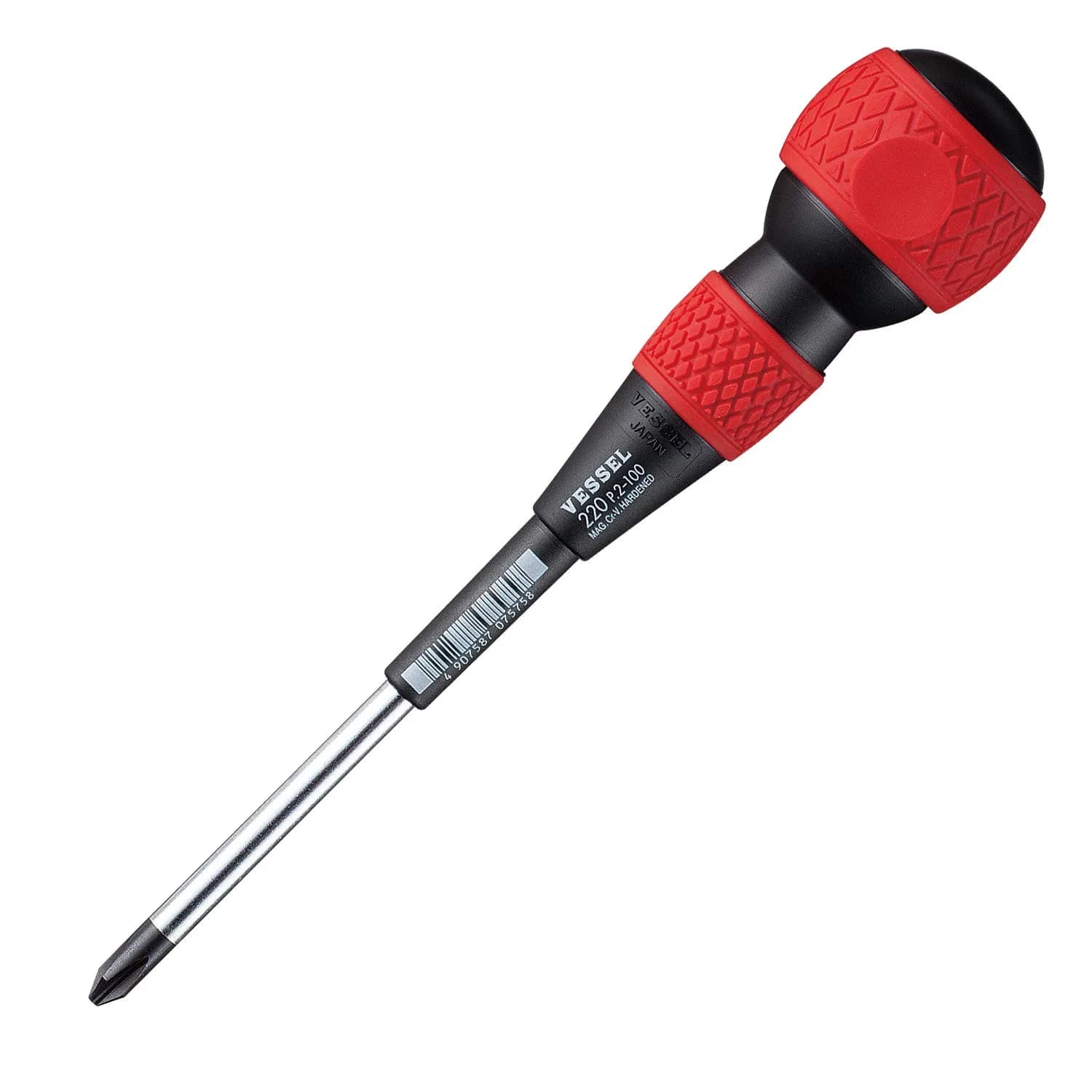 VESSEL Ball Grip Screwdriver +2x100mm JIS Phillips | Extra Tightening Force - main product image
