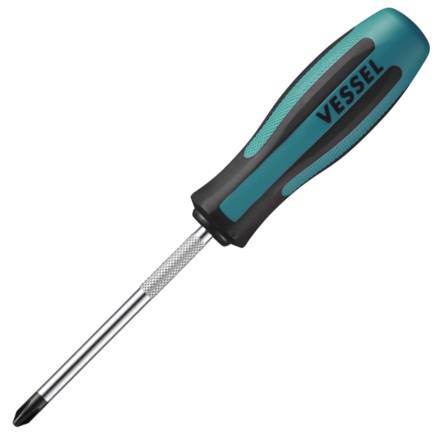 VESSEL Megadora Normal Screwdriver +2 x 150mm (5.9 inch) | Magnetic Tip for Secure Screw Grip — Blue