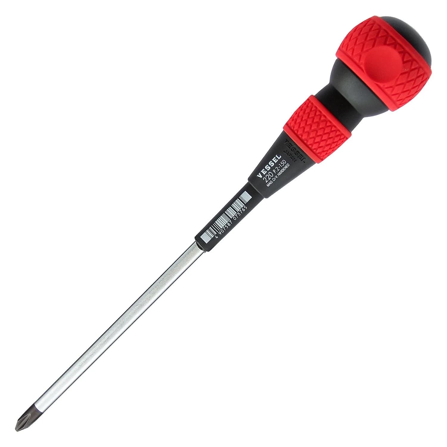 VESSEL Ball Grip Screwdriver +2x100mm JIS Phillips | Extra Tightening Force — 2 x 150 mm
