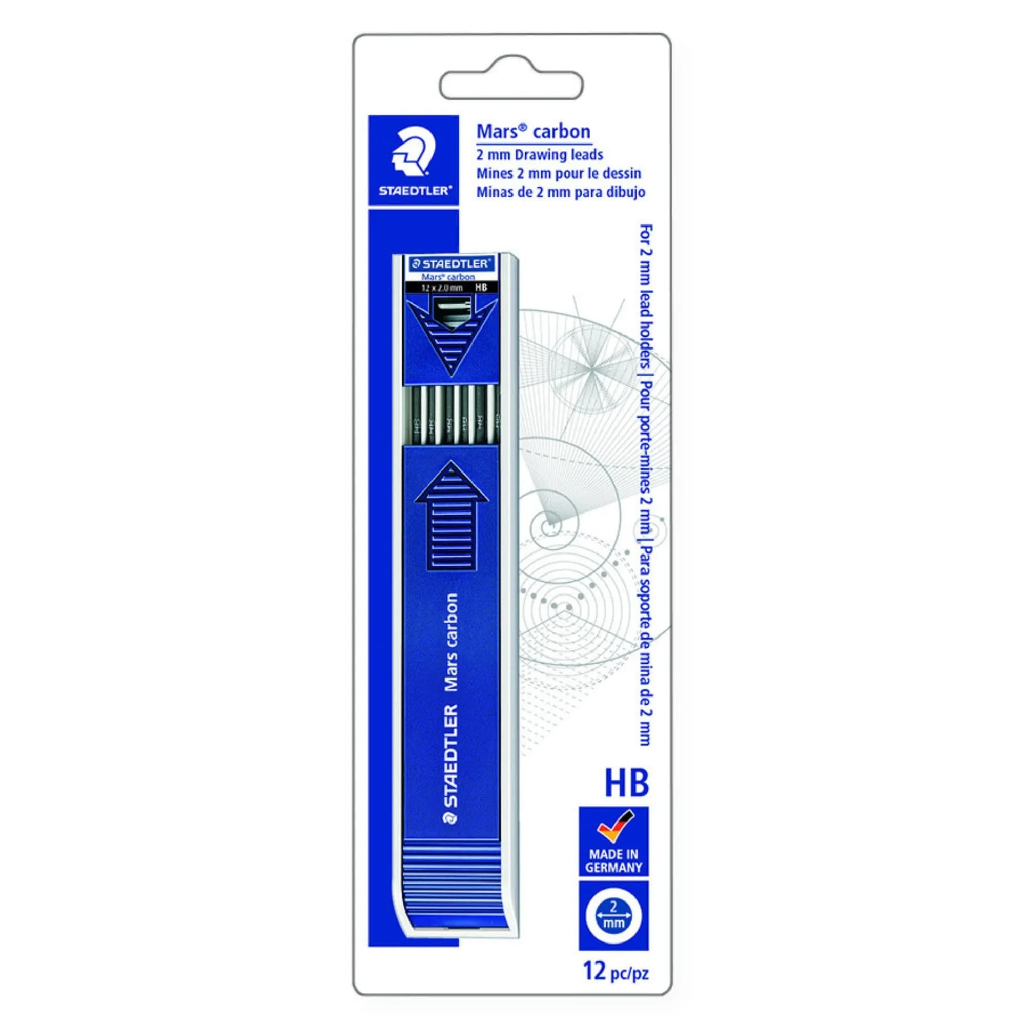 STAEDTLER Mars Carbon 2.0 mm Lead Refill 12pcs | Smooth HB #2 for Mechanical Pencils - main product image