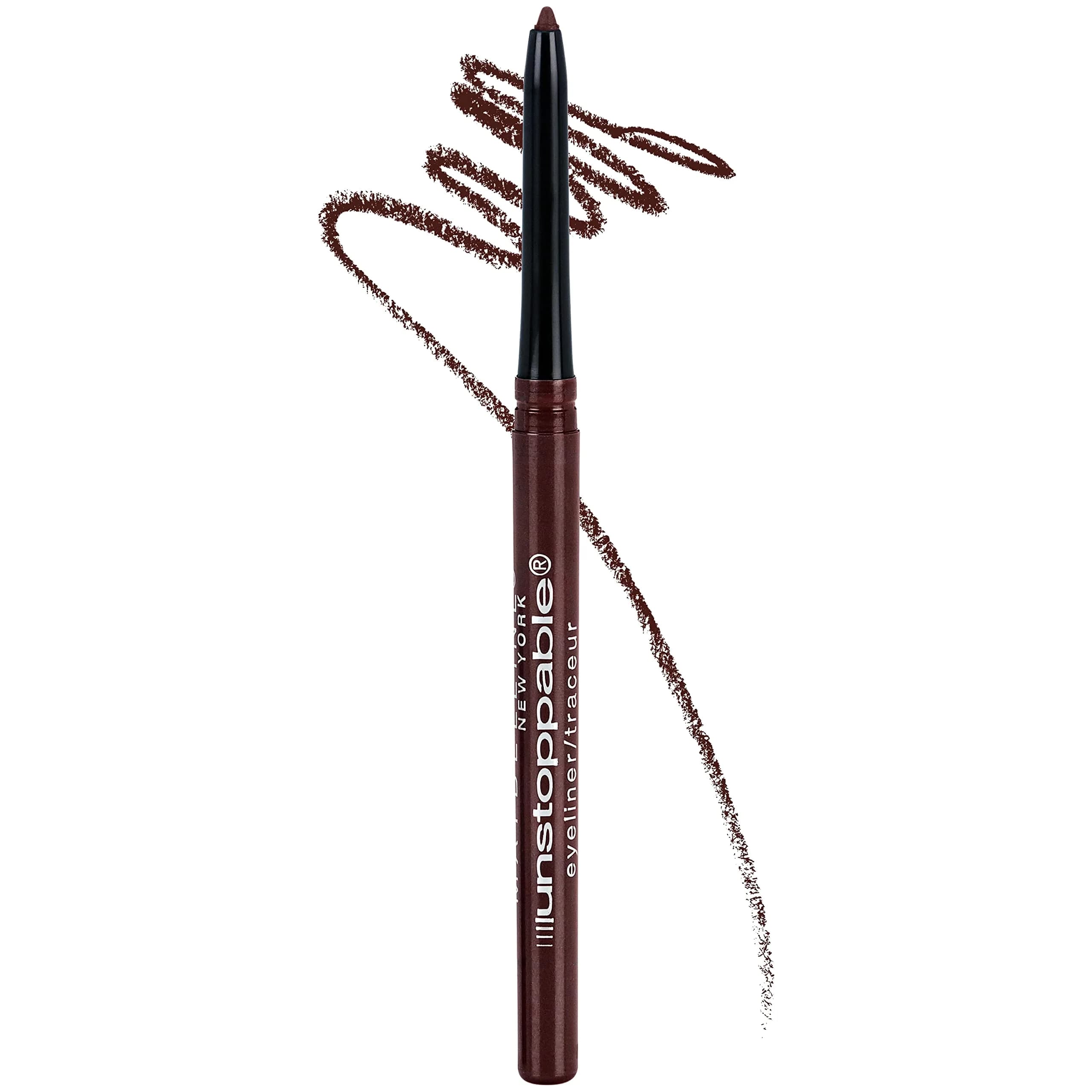 Maybelline Unstoppable Waterproof Mechanical Eyeliner Pencil, Onyx Black, 0.01 oz (0.28 g) | Ophthalmologist Tested for Sensitive Eyes — 20 CINNABAR