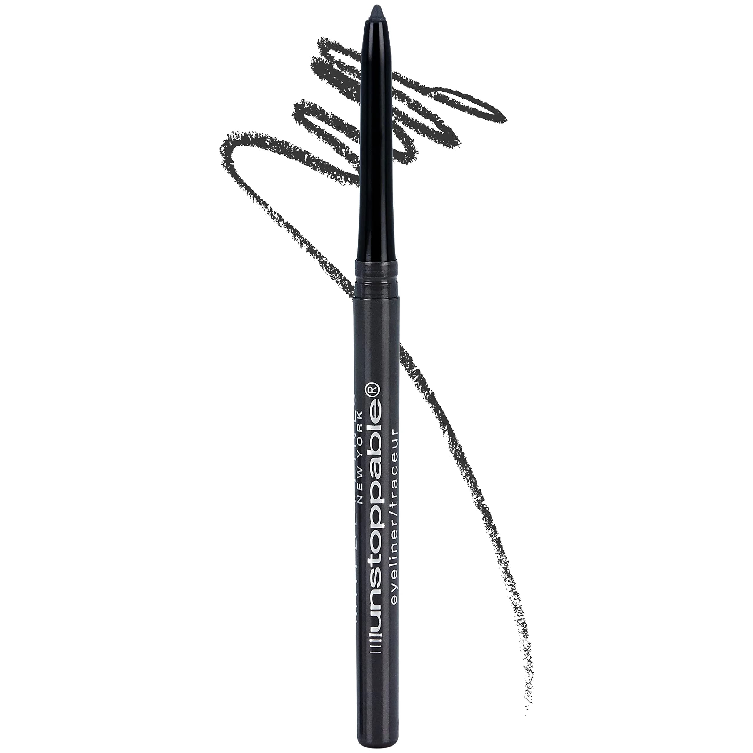 Maybelline Unstoppable Waterproof Mechanical Eyeliner Pencil, Onyx Black, 0.01 oz (0.28 g) | Ophthalmologist Tested for Sensitive Eyes — 30 PEWTER / 0.01 Ounce