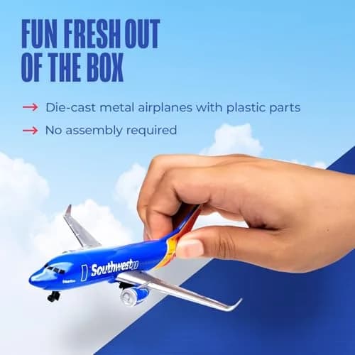 Daron Southwest Single Plane Die-cast Toy Model Airplane | Authentic Southwest Airline Replica for Kids & Collectors thumbnail 6
