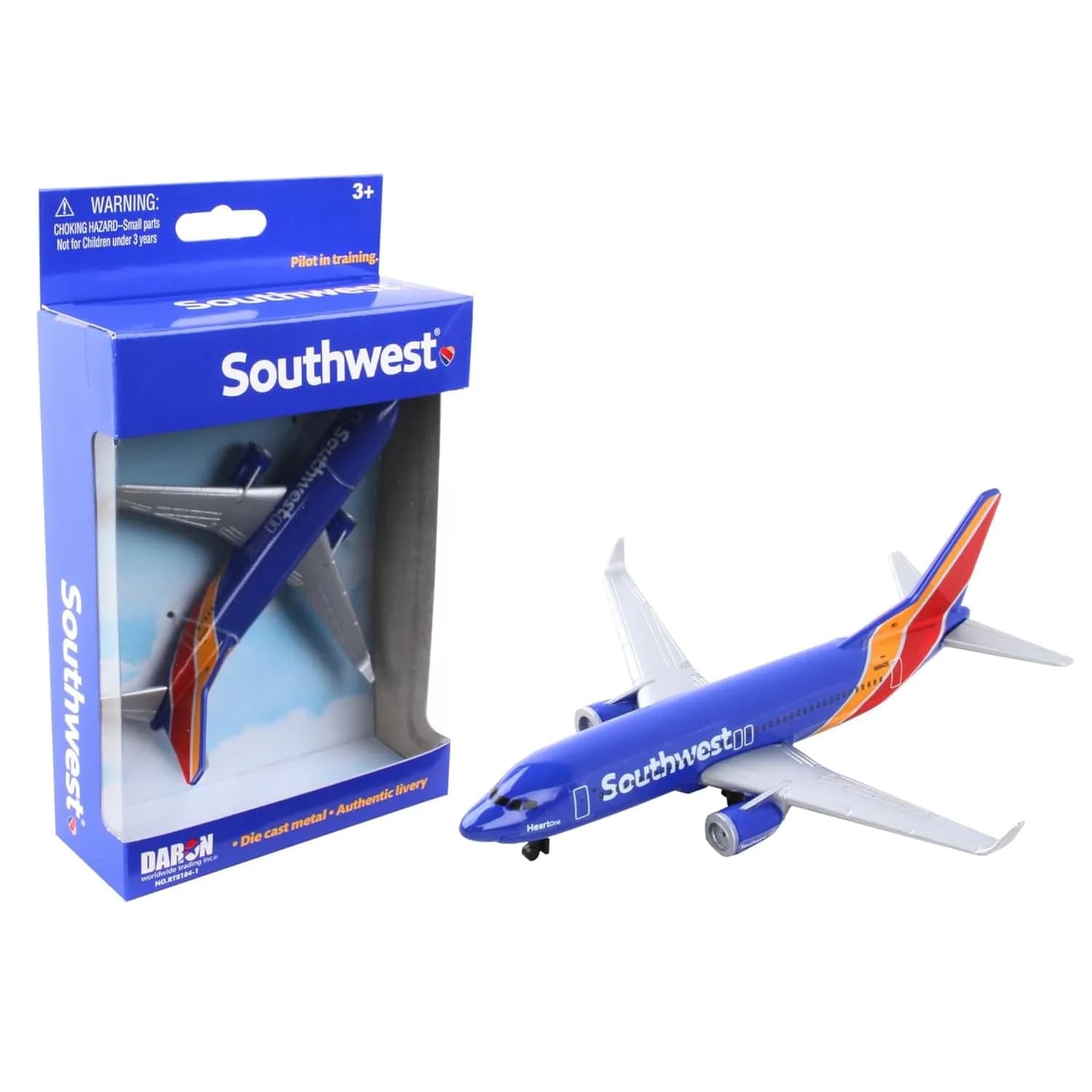 Daron Southwest Single Plane Die-cast Toy Model Airplane | Authentic Southwest Airline Replica for Kids & Collectors