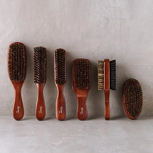 Diane Premium 100% Boar Wave Brush for Men – Medium Bristles, 9.13" L | Detangles, Smooths, Styles Waves thumbnail 5