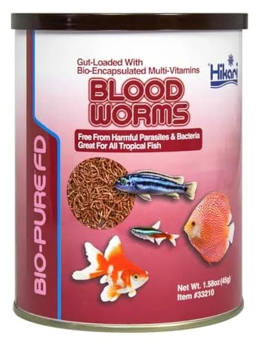 Hikari Bio-Pure Freeze Dried Blood Worms 45g (1.58 oz) | Premium Fish Treat for Tropical & Freshwater Fish thumbnail 1