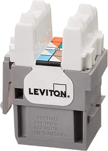 Leviton Extreme Quick Port Connector, 25-Pack, Gray | TIA/EIA Category 6 Certified thumbnail 1