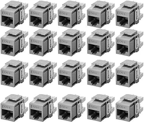 Leviton Extreme Quick Port Connector, 25-Pack, Gray | TIA/EIA Category 6 Certified thumbnail 4
