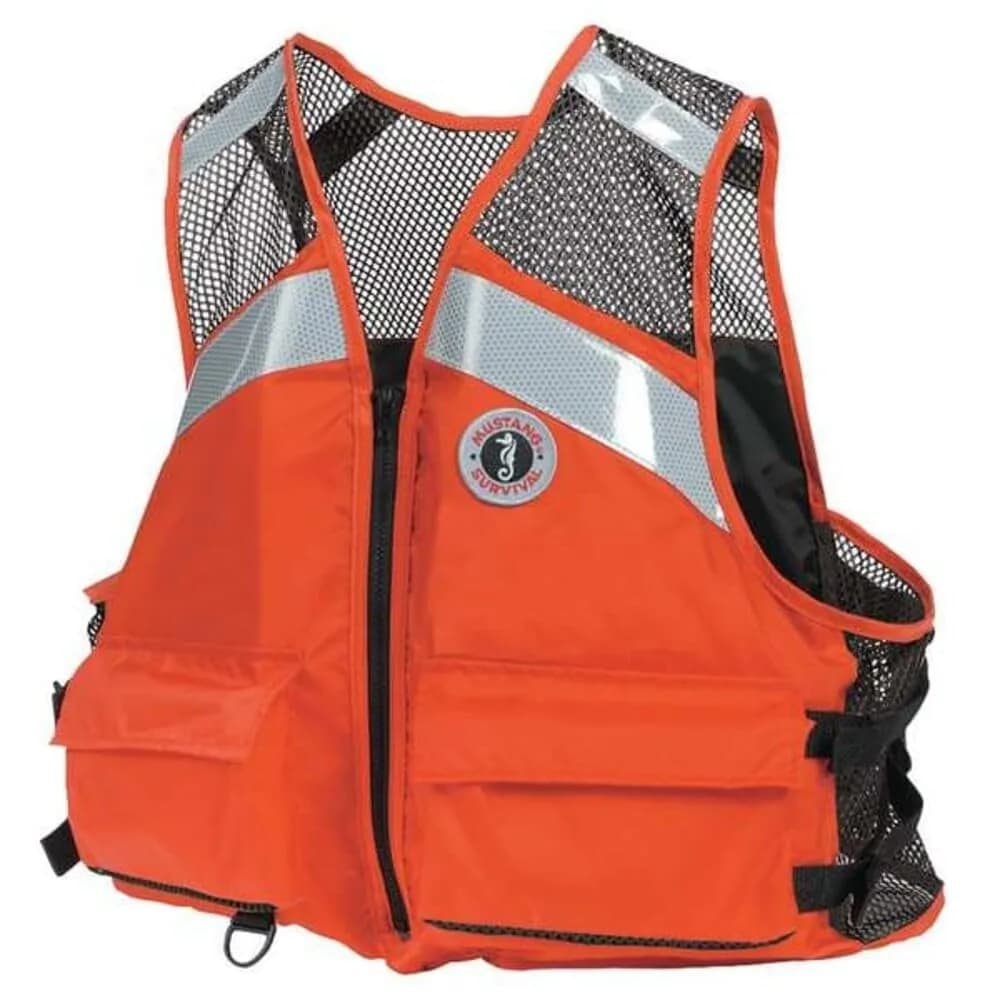 Mustang Survival Personal Flotation Device Orange XXXL | USCG Approved, Mesh Shoulders, Side Adjustments - main product image