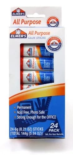 Elmer's All-Purpose Glue Sticks, 0.21 oz Each, 24 Pack | Clear, Fast-Drying, Non-Toxic thumbnail 1