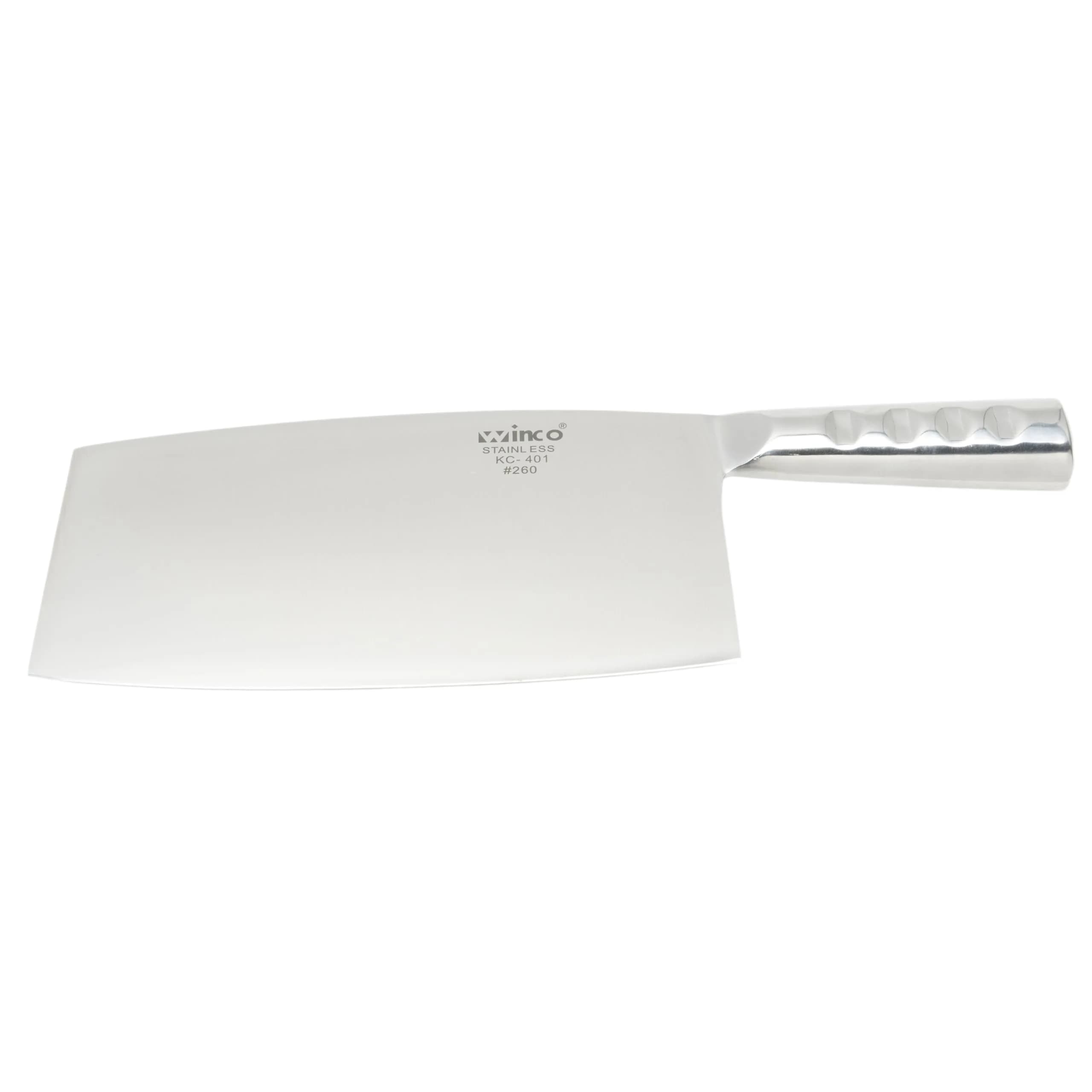 Winco 8-inch Chinese Chef's Knife & Steel Handle | Professional Grade Stainless Steel Cleaver — 8.3 Inch