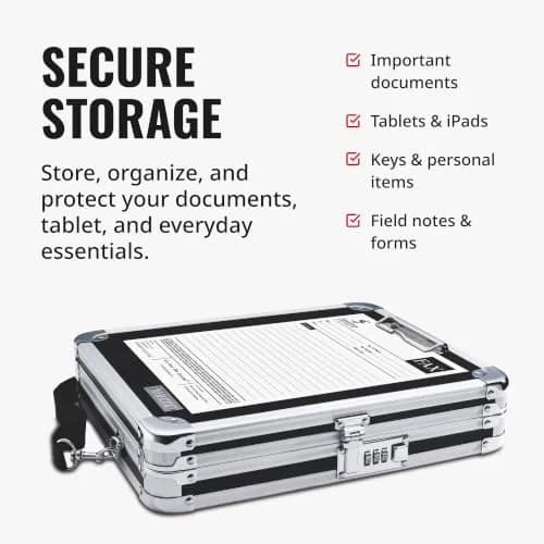 Vaultz Locking Storage Clipboard with Combination Lock, Black | Secure Office & Field Organizer thumbnail 3