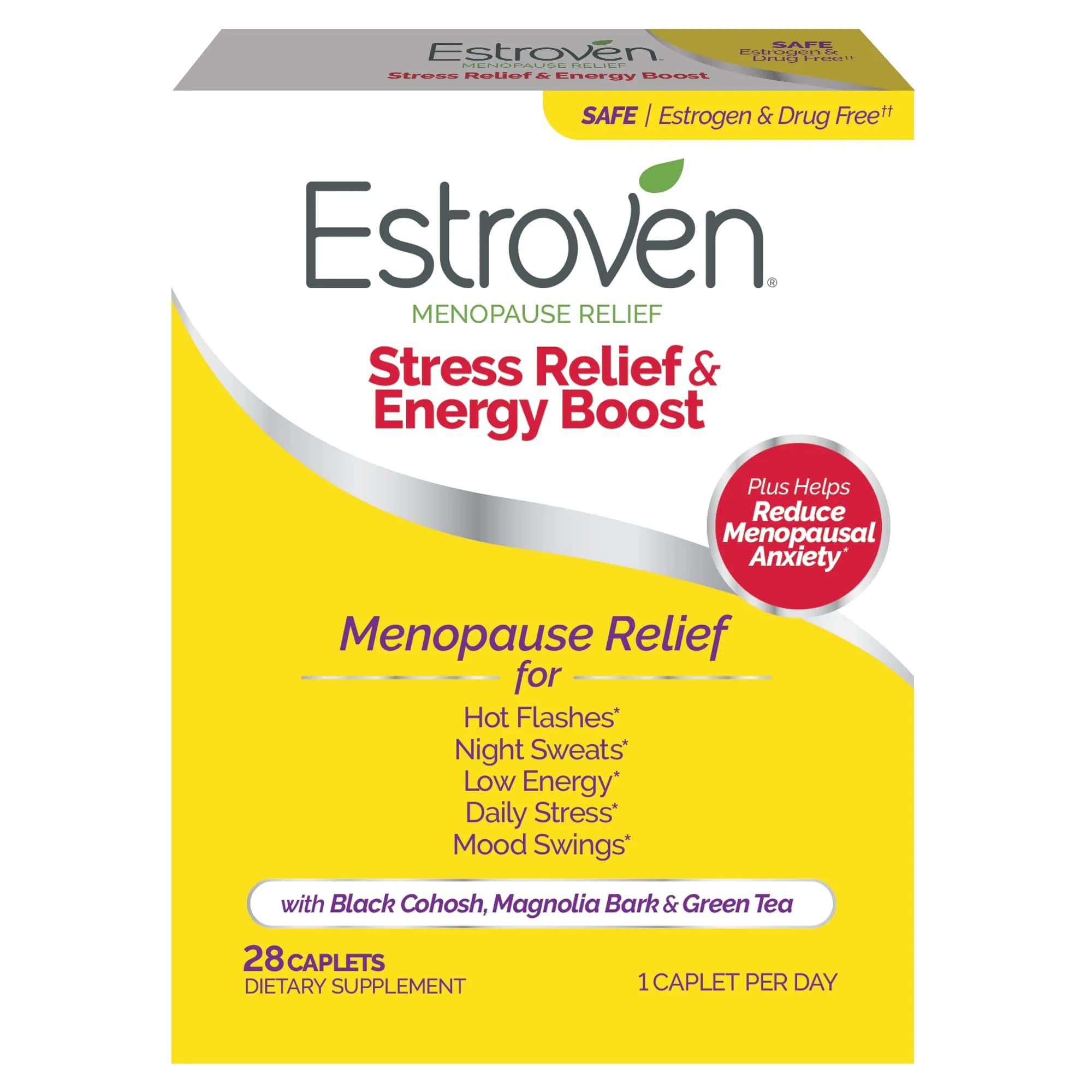 Estroven Stress Relief & Energy Boost for Menopause, 28 Count - main product image