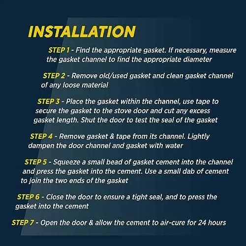 Rutland Wood Stove Gasket Replacement Kit, Graphite Impregnated Rope, 5/16" x 7' | Resists up to 1000°F, Made in USA thumbnail 6