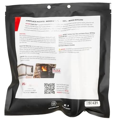 Rutland Wood Stove Gasket Replacement Kit, Graphite Impregnated Rope, 5/16" x 7' | Resists up to 1000°F, Made in USA thumbnail 7