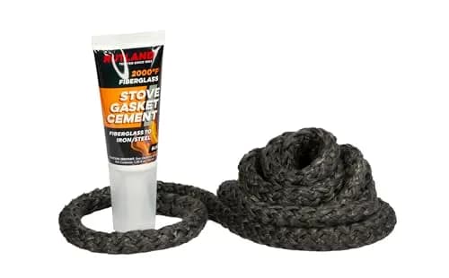 Rutland Wood Stove Gasket Replacement Kit, Graphite Impregnated Rope, 5/16" x 7' | Resists up to 1000°F, Made in USA thumbnail 2